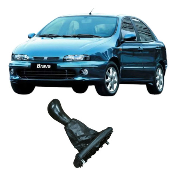 Manopla Alavanca Cambio Fiat Brava 2001 1.6 Original Preto