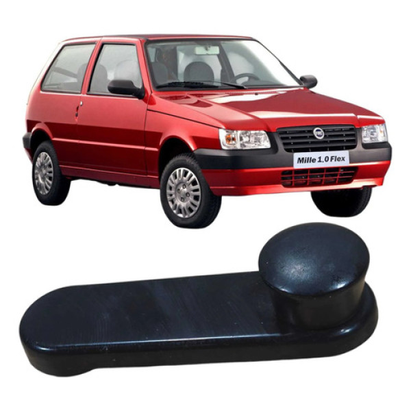 Manivela Regulador Vidro Fiat Uno Mille 2006 1.0 2p Original Preto