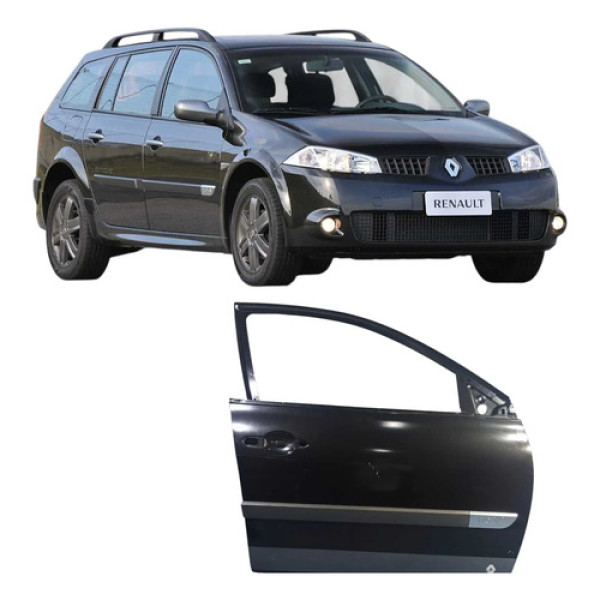 Porta Dianteira Direita Renault Megane 2009 Preta 1.6 Dianteira Direito Preto
