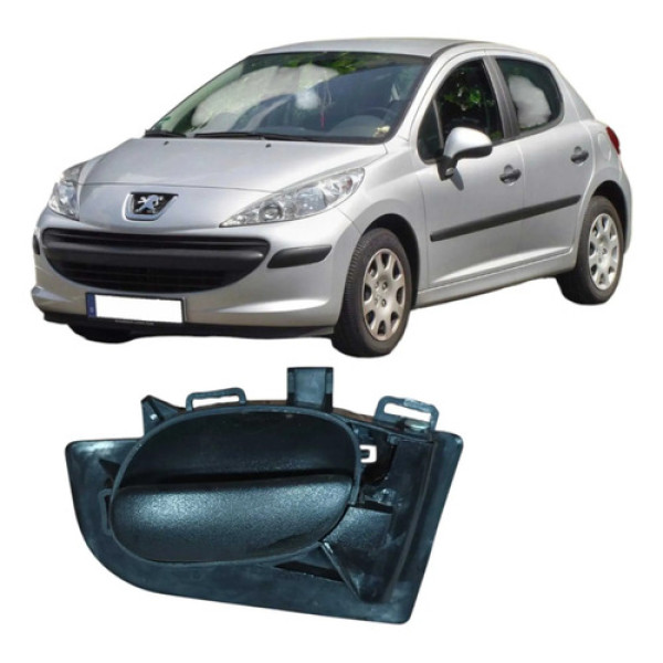 Maçaneta Traseira Direita Peugeot 207 2009 1.4 Original Preto Traseira