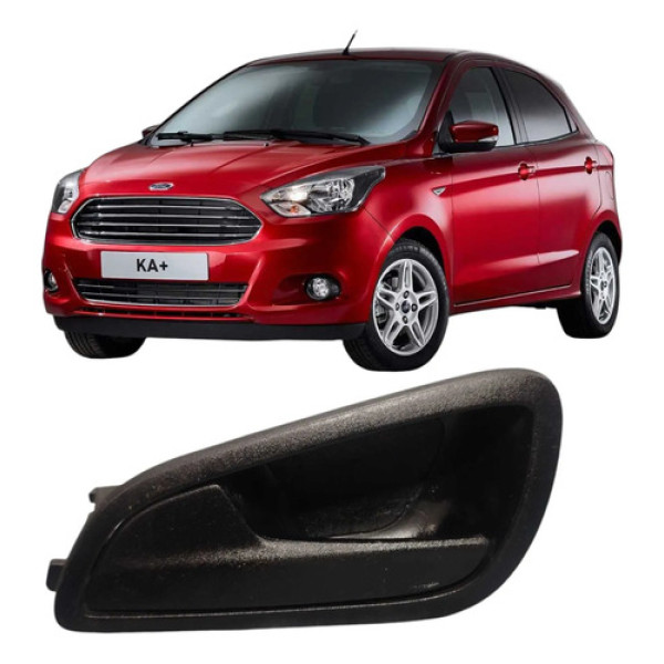 Maçaneta Interna Traseira Esquerda Ford Ka 1.0 2017-2020 Preto Traseira