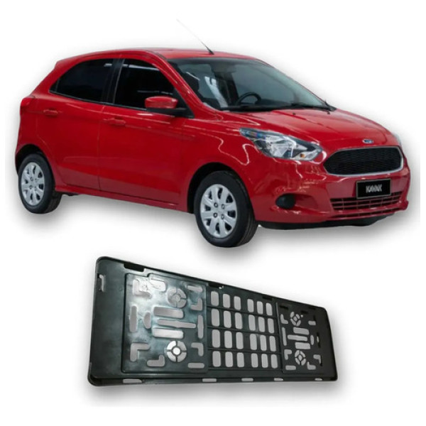 Moldura Suporte Placa Dianteira Ford Ka 2019 1.0 3c Preto