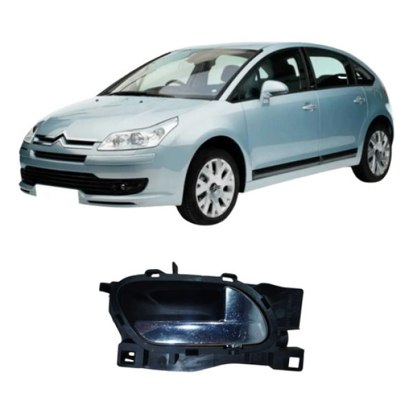 Maçaneta Dianteira Direita Citroen C4 2013 2.0 Original Preto Dianteira