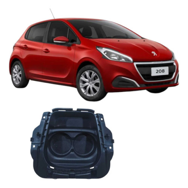 Porta Copos Console Central Peugeot 208 2019 9678475777 Preto