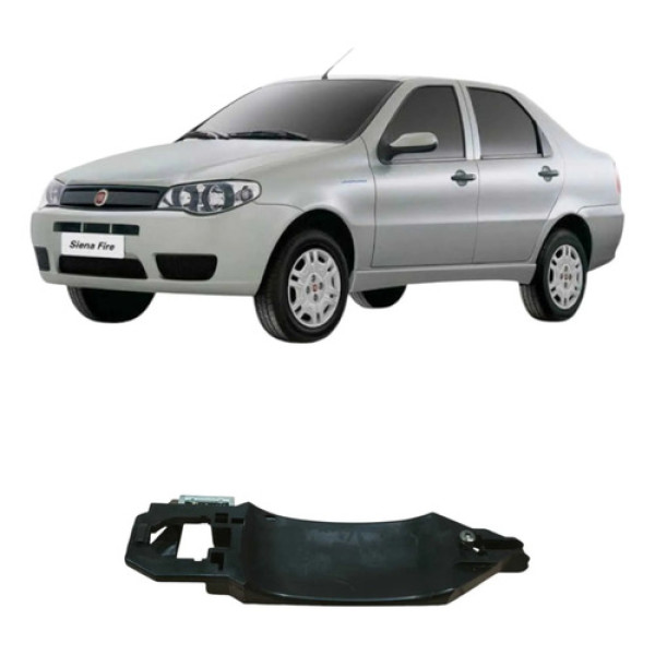 Suporte Maçaneta Dianteira Direita Fiat Siena 2008 Original Preto Dianteira