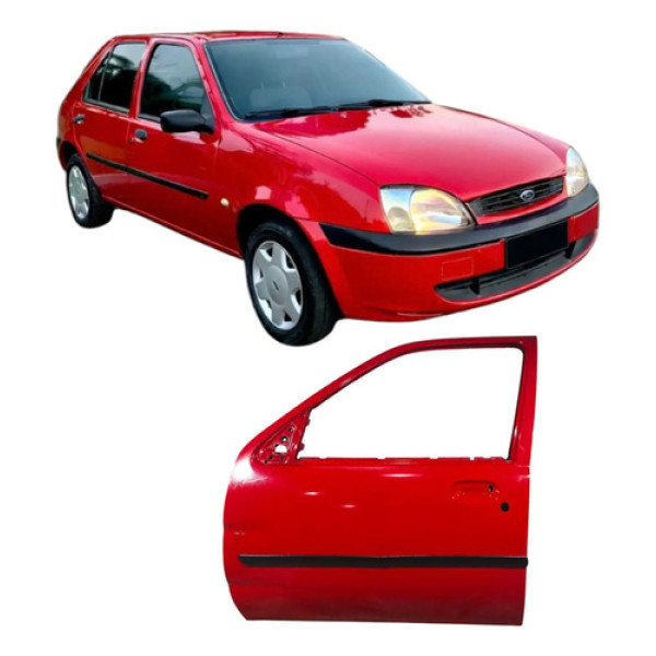 Porta Dianteira Esquerda Ford Fiesta 1.0 4p 2000 Original Dianteira Esquerdo Vermelho