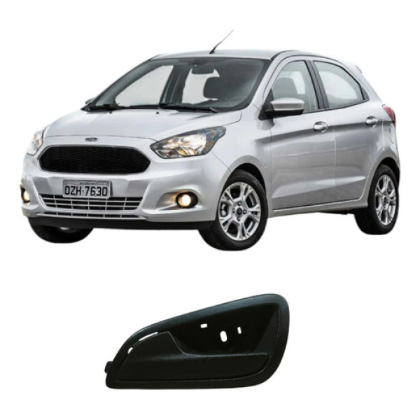 Maçaneta Interna Dianteira Esquerda Ford Ka 2017 Original Preto Dianteira