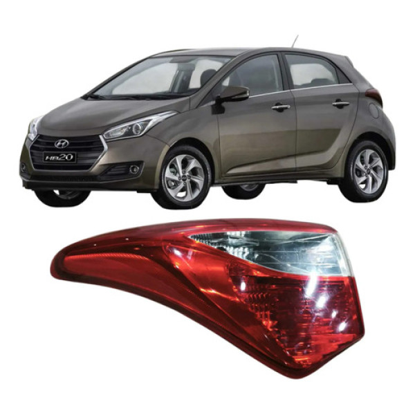 Lanterna Traseira Esquerda Hyundai Hb20 2016 1.0 924011s100 Esquerdo/motorista Vermelho