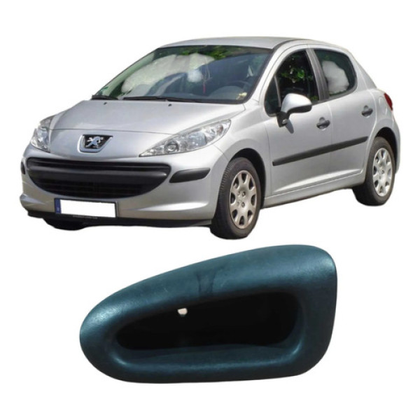 Puxador Porta Dianteira Esquerda Peugeot 207 2009 Original Prateado