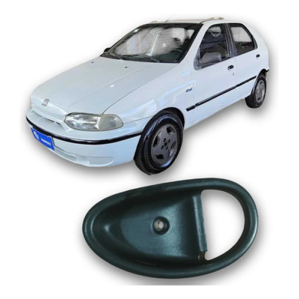 Moldura Maçaneta Interna Dianteira Direita Fiat Palio 1997 Branco Dianteira