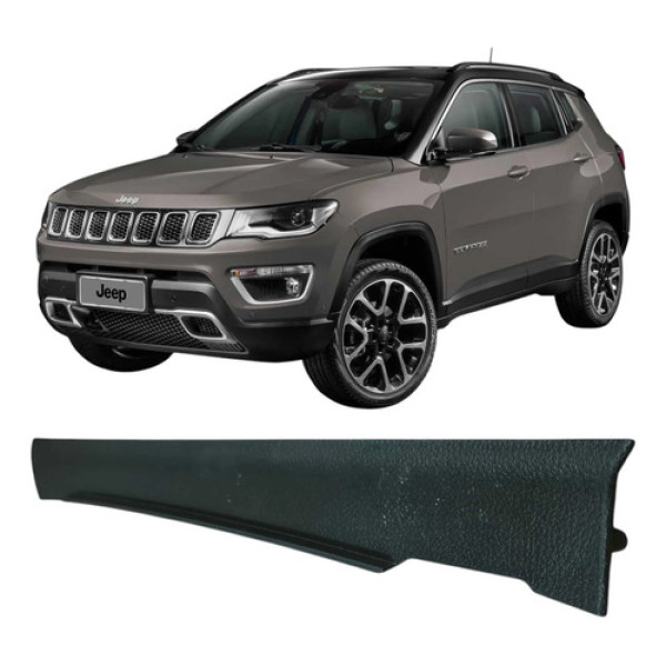 Acabamento Lateral Direito Painel Jeep Compass 2020 Original Cinza Listras