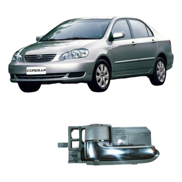 Maçaneta Dianteira Esquerda Toyota Corolla 2005 1.8 Original Cinza Dianteira