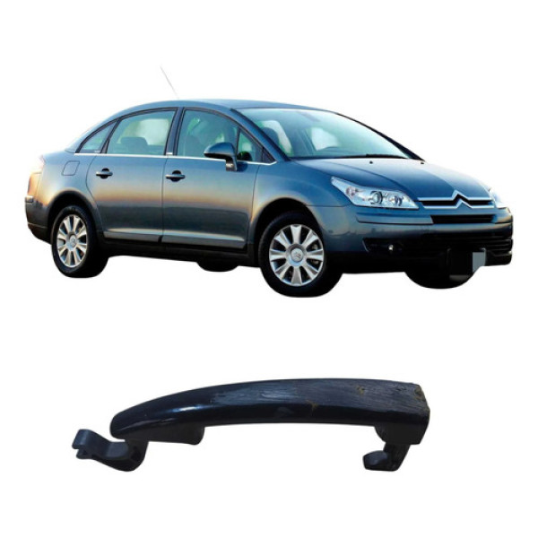 Maçaneta Externa Traseira Direita Citroen C4 2009 968452246 Preto Traseira
