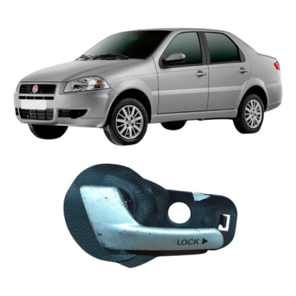 Maçaneta Puxador Traseira Esquerda Fiat Siena 2013 100167699 Preto Traseira