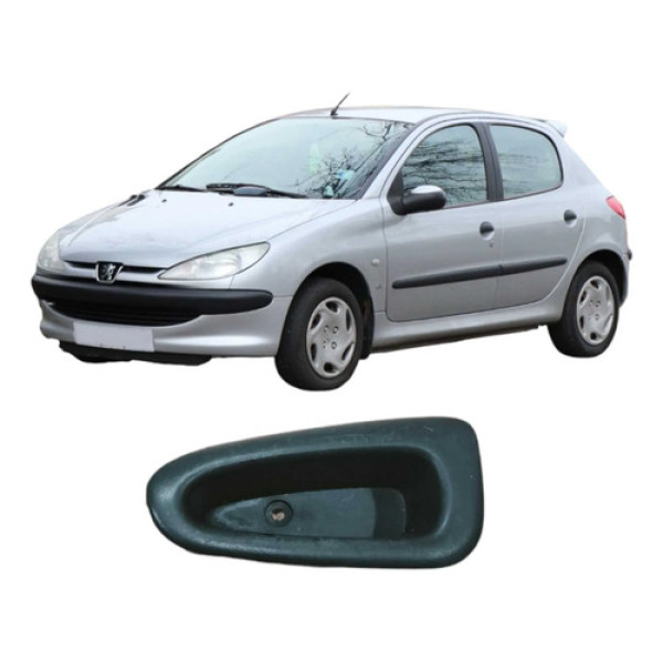 Puxador Porta Dianteiro Esquerdo Peugeot 206 2003 9629326077 Preto Dianteira
