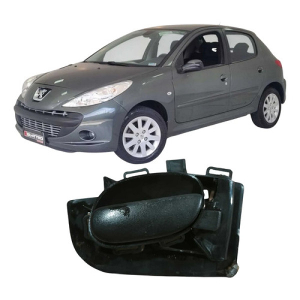 Maçaneta Traseira Direita Peugeot 207 2009 1.4 Original Preto Dianteira