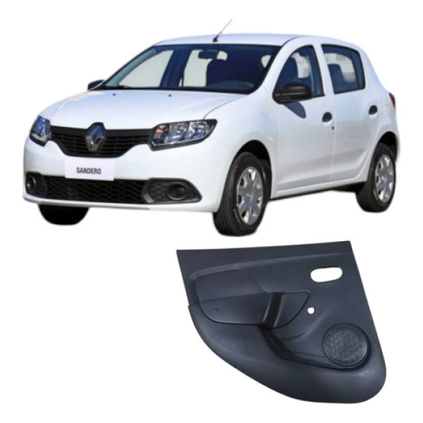 Forro Porta Traseira Esquerda Renault Sandero 2017 Original Preto