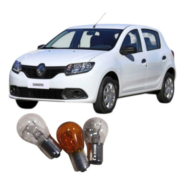 Jogo Lâmpadas Lanterna Traseira Renault Sandero 1.0 2017