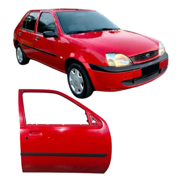 Porta Dianteira Direita Ford Fiesta Gl 2000 1.0 4p Original Dianteira Direito Vermelho
