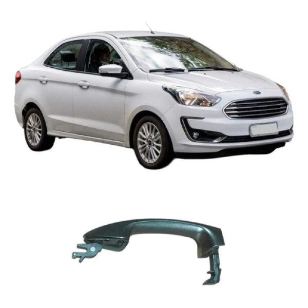 Maçaneta Traseira Direita Ford Ka 2019 1.5 3c Original Preto Traseira