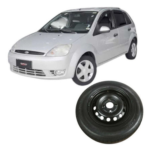 Pneu Roda Aro 13 4 Furos Ford Fiesta 2005 1.0 Original Preto