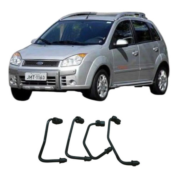 Conjunto Canos Injetor Combustivel Ford Fiesta 2008 Original