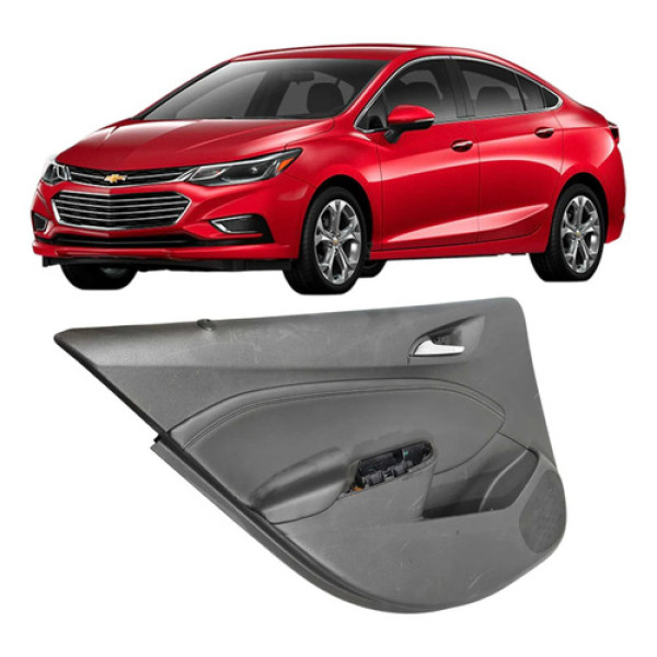 Forro Porta Traseiro Esquerdo Chevrolet Cruze 2017 A 2021 Preto