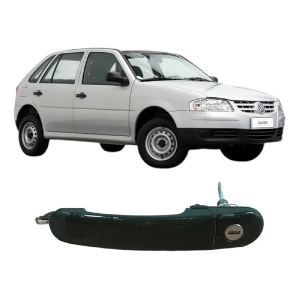 Maçaneta Porta Dianteira Esquerda Vw Gol 2009 1.0 Original Preto Dianteira