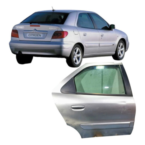Porta Trasera Direita Cinza Citroen Xsara Glx 2001 4 Portas  Traseira Direita Prateado