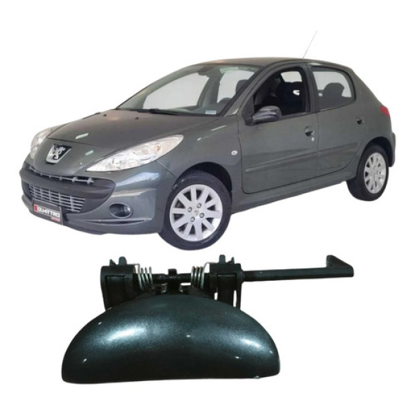 Maçaneta Externa Dianteira Esquerda Peugeot 207 2009 Orig  Cinza Dianteira
