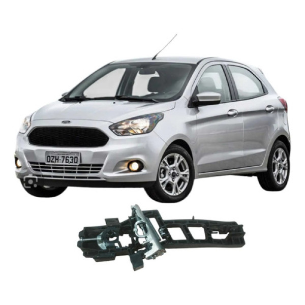 Reforço Interno Maçaneta Dianteira Direita Ford Ka 2016 Preto Dianteira
