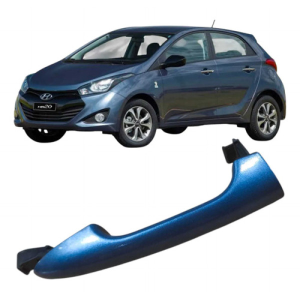 Maçaneta Externa Traseira Direita Hyundai Hb20  2017 727789 Azul-turquesa Traseira