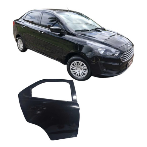 Porta Traseira Direita Ford Ka Sedan 2017 2018 2019 016002 Traseira Direita Preto