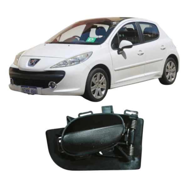 Maçaneta Interna Traseiro Direito Peugeot 207 9623698077 Preto Dianteira