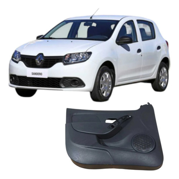 Forro Porta Dianteira Esquerda Renault Sandero 2016 2017 Preto