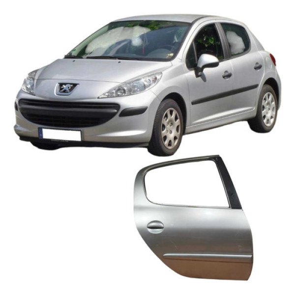 Porta Traseira Direita Peugeot 207 1.4 2009 Original  Traseira Direita Prateado