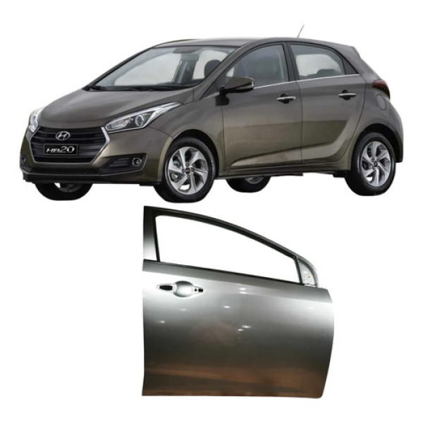Porta Dianteira Direita Hyundai Hb20 2016 1.0 3c Original Dianteira Direita Prateado