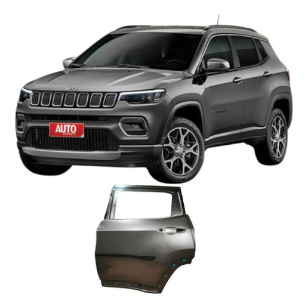 Porta Traseira Esquerda Jeep Compass 2020 2.0 Flex Original Traseira Esquerdo Cinza