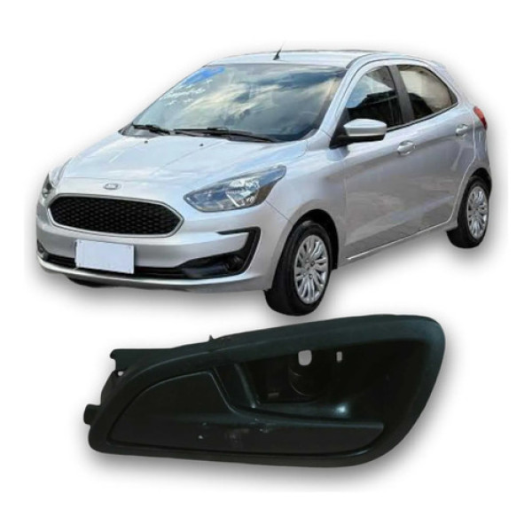 Maçaneta Dianteira Esquerda Ford Ka 2019 1.0 3c Original Prateado Dianteira