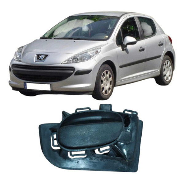 Maçaneta Dianteira Direita Peugeot 207 2009 9623698077 1.4 Preto Dianteira