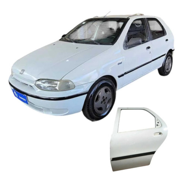Porta Traseira Esquerda Branca Fiat Palio 1997 1.0 Original Traseira Esquerdo Branco