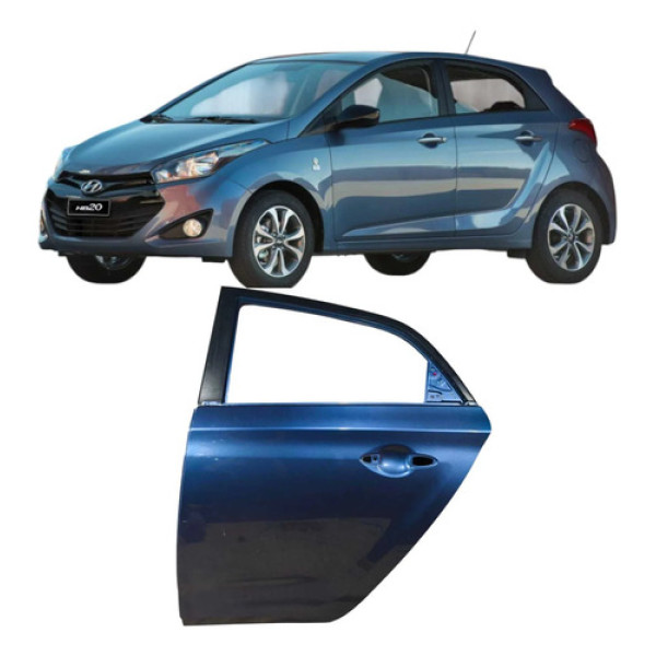 Porta Traseira Esquerda Hyundai Hb20 1.0 3c 9824764 Traseira Esquerdo Azul