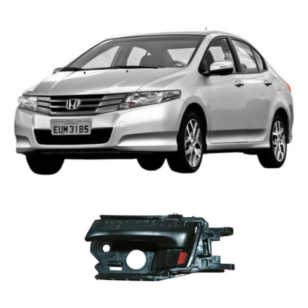 Maçaneta Interna Esquerda Honda City 2011 Original Pz367 Preto Dianteira/traseira