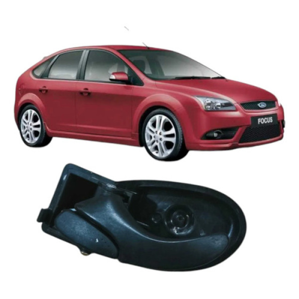 Maçaneta Interna Dianteira Esquerda Ford Focus 2008 Prata Dianteira