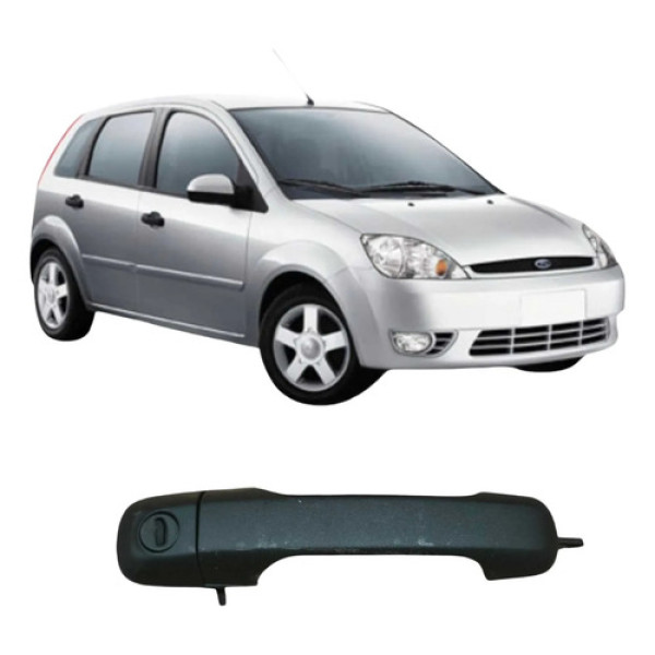 Maçaneta Dianteira Esquerda Ford Fiesta 2006 1.0 Original Preto Dianteira