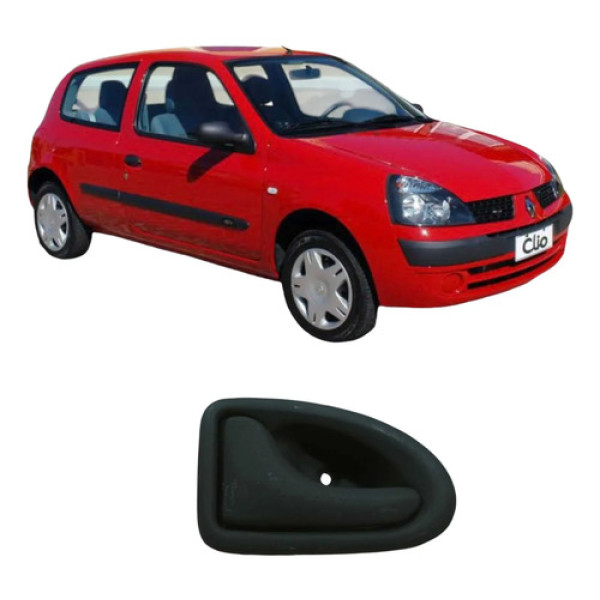 Maçaneta Dianteira Esquerda Renault Clio 2004 1.0 Original Preto Dianteira