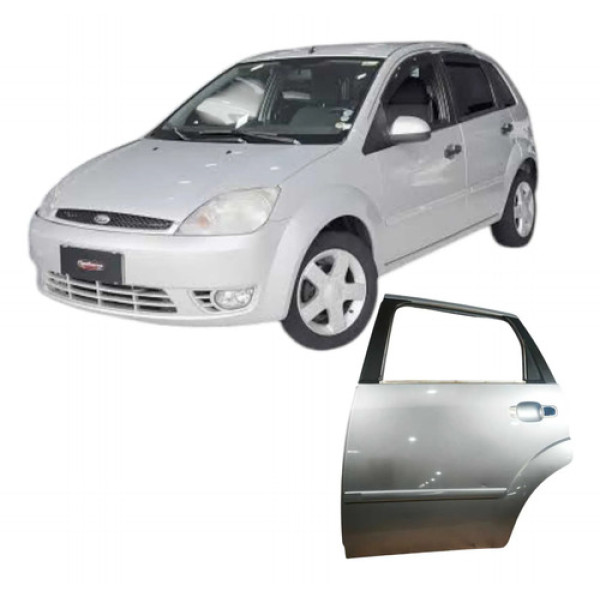Porta Traseira Esquerda Ford Fiesta 2005 1.0 Original Traseira Esquerdo Prateado