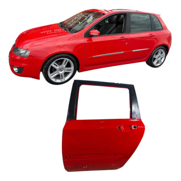 Porta Traseira Esquerda Vermelha Fiat Stilo 2009 Original Traseira Esquerdo Vermelho