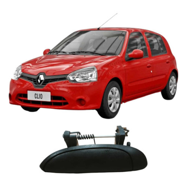 Maçaneta Externa Traseira Esquerda Renault Clio 2016 Preto Traseira