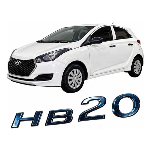 Emblema Tampa Traseira Hb20 2013 2014 2015 2016 2017 2018 Prateado